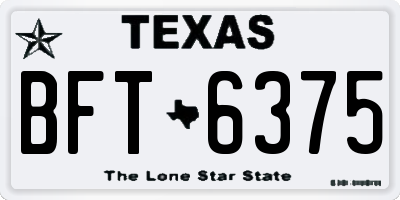 TX license plate BFT6375