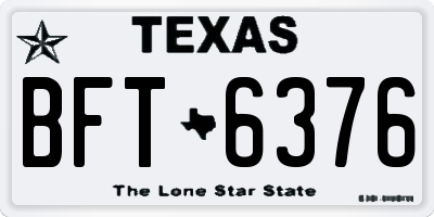 TX license plate BFT6376