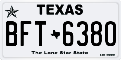 TX license plate BFT6380