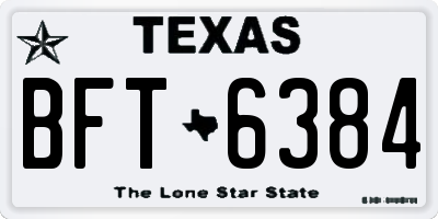 TX license plate BFT6384