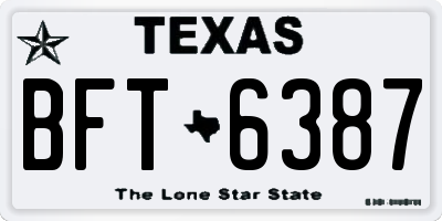 TX license plate BFT6387
