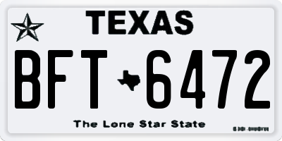 TX license plate BFT6472