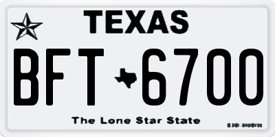 TX license plate BFT6700