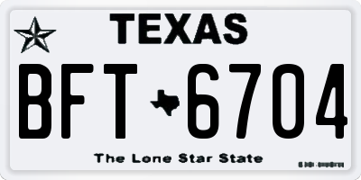 TX license plate BFT6704