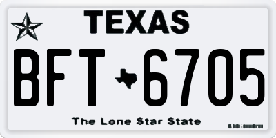 TX license plate BFT6705