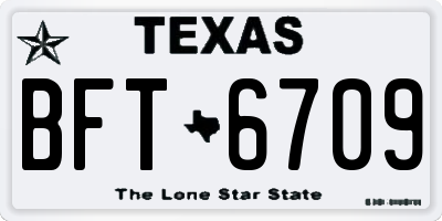 TX license plate BFT6709