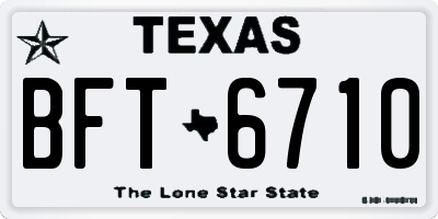 TX license plate BFT6710