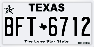 TX license plate BFT6712