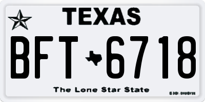 TX license plate BFT6718