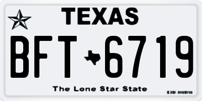TX license plate BFT6719