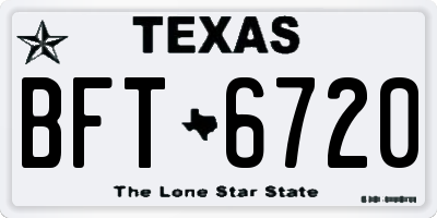 TX license plate BFT6720