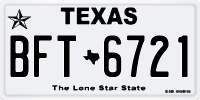 TX license plate BFT6721