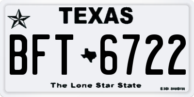 TX license plate BFT6722