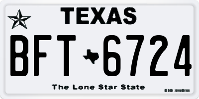 TX license plate BFT6724
