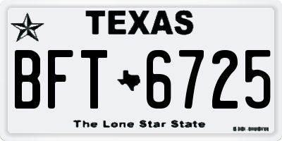 TX license plate BFT6725