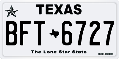 TX license plate BFT6727