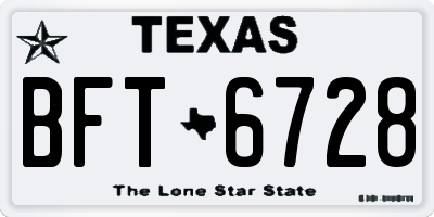 TX license plate BFT6728