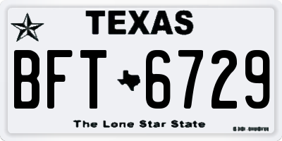 TX license plate BFT6729