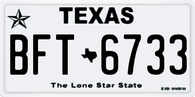 TX license plate BFT6733