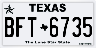 TX license plate BFT6735