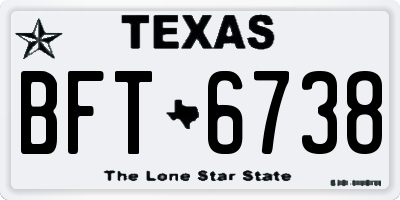 TX license plate BFT6738