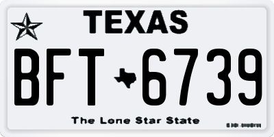 TX license plate BFT6739
