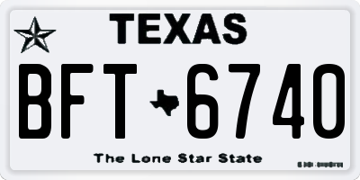 TX license plate BFT6740