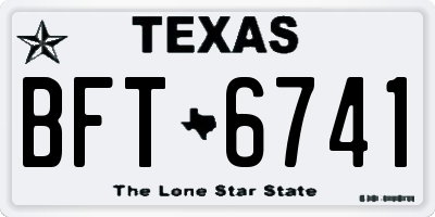 TX license plate BFT6741