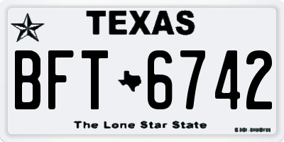 TX license plate BFT6742