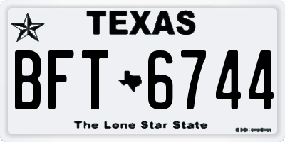 TX license plate BFT6744