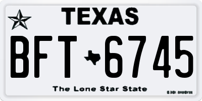 TX license plate BFT6745