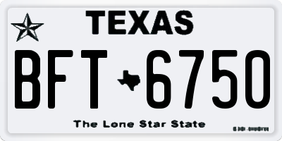 TX license plate BFT6750