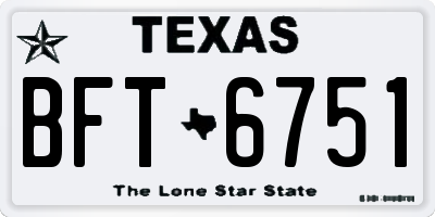 TX license plate BFT6751