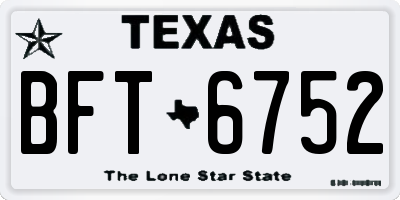 TX license plate BFT6752