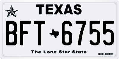 TX license plate BFT6755