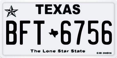 TX license plate BFT6756
