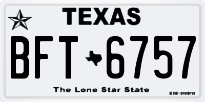 TX license plate BFT6757