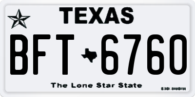TX license plate BFT6760