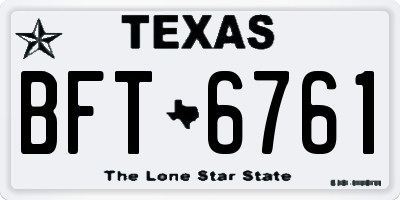 TX license plate BFT6761