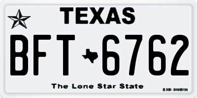 TX license plate BFT6762