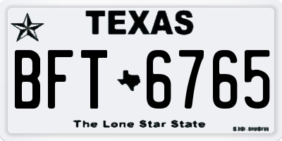 TX license plate BFT6765