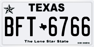 TX license plate BFT6766