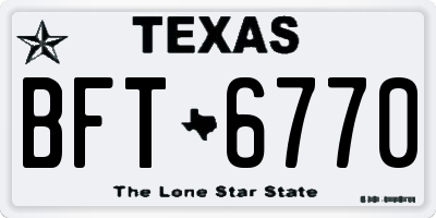 TX license plate BFT6770