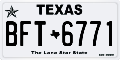 TX license plate BFT6771