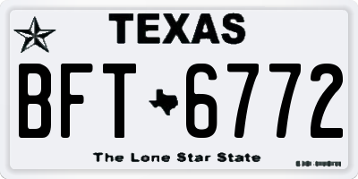 TX license plate BFT6772