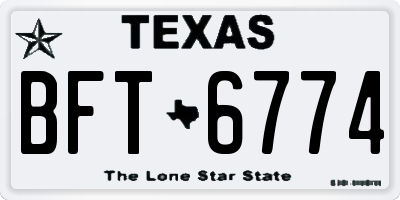 TX license plate BFT6774