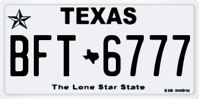 TX license plate BFT6777