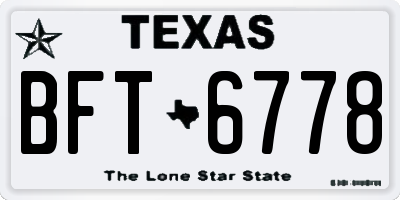 TX license plate BFT6778