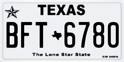 TX license plate BFT6780