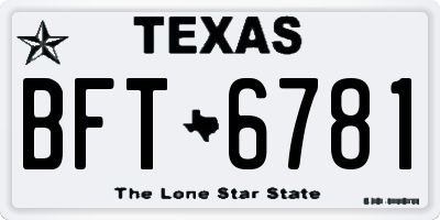 TX license plate BFT6781
